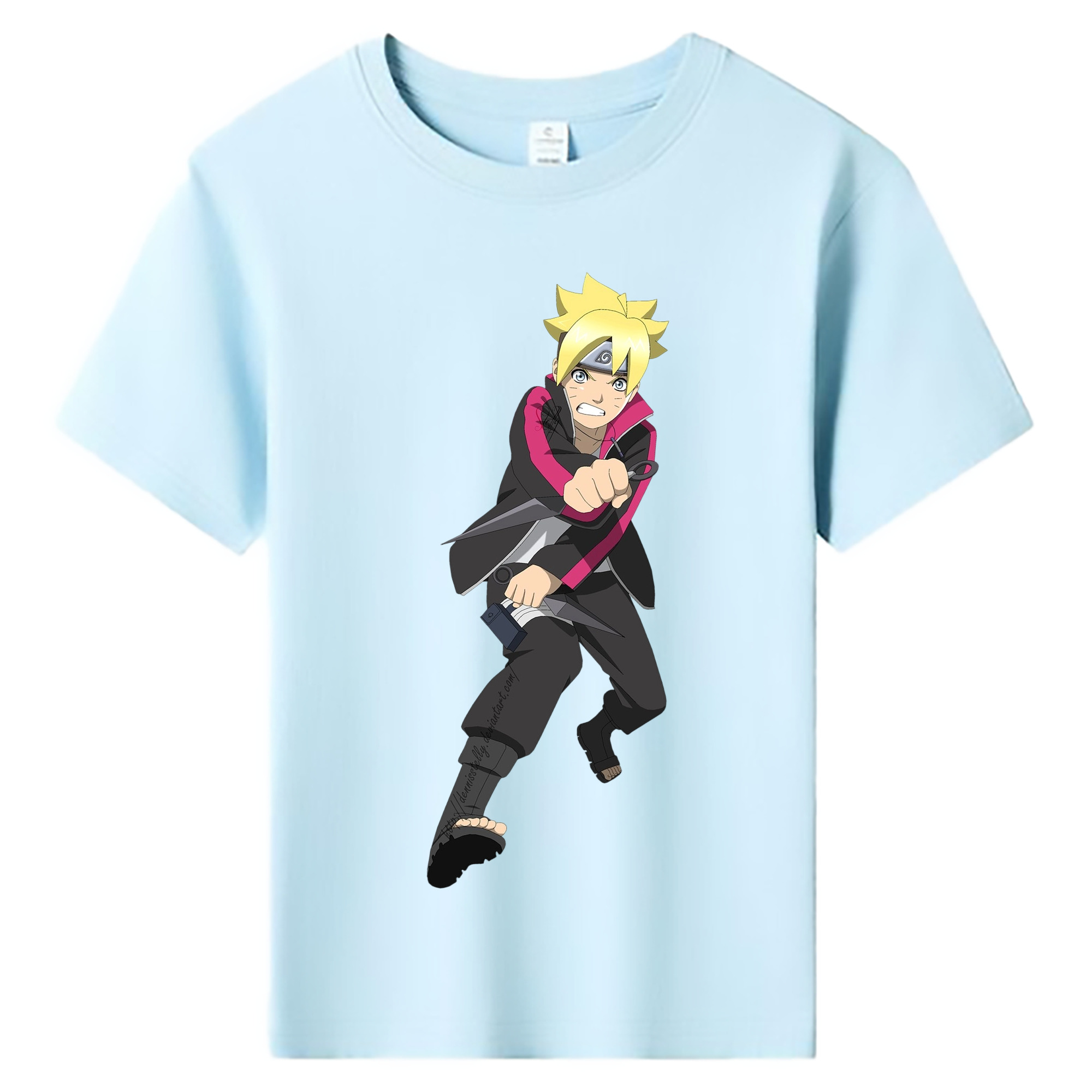 （画像用） NARUTO -ナルト- うずまき ボルト Uzumaki Boruto 綿100％キッズTシャツ（フロントプリント）